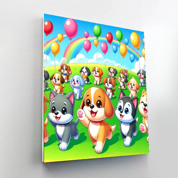 Puppy Parade Party Painting Number Kit