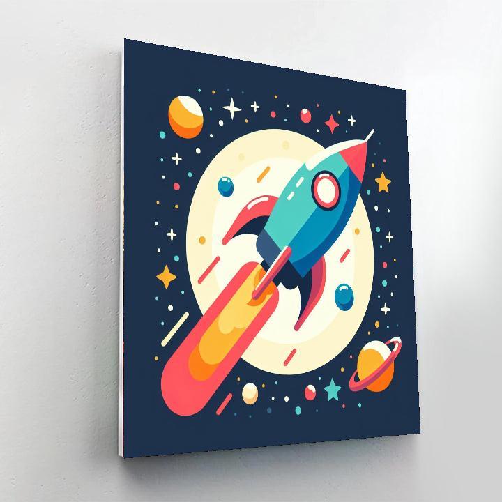 Space Rocket Mission Paint By Numbers Art