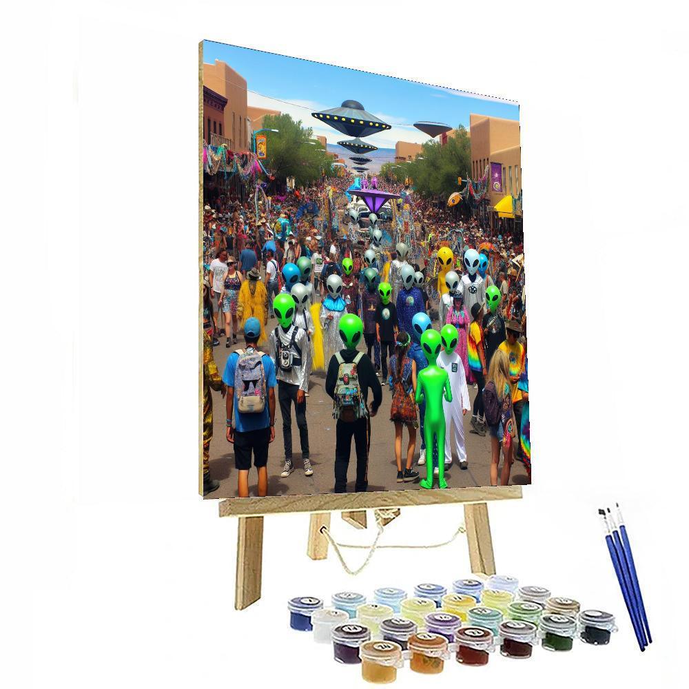 Roswell Ufo Festival - Usa Number Painting