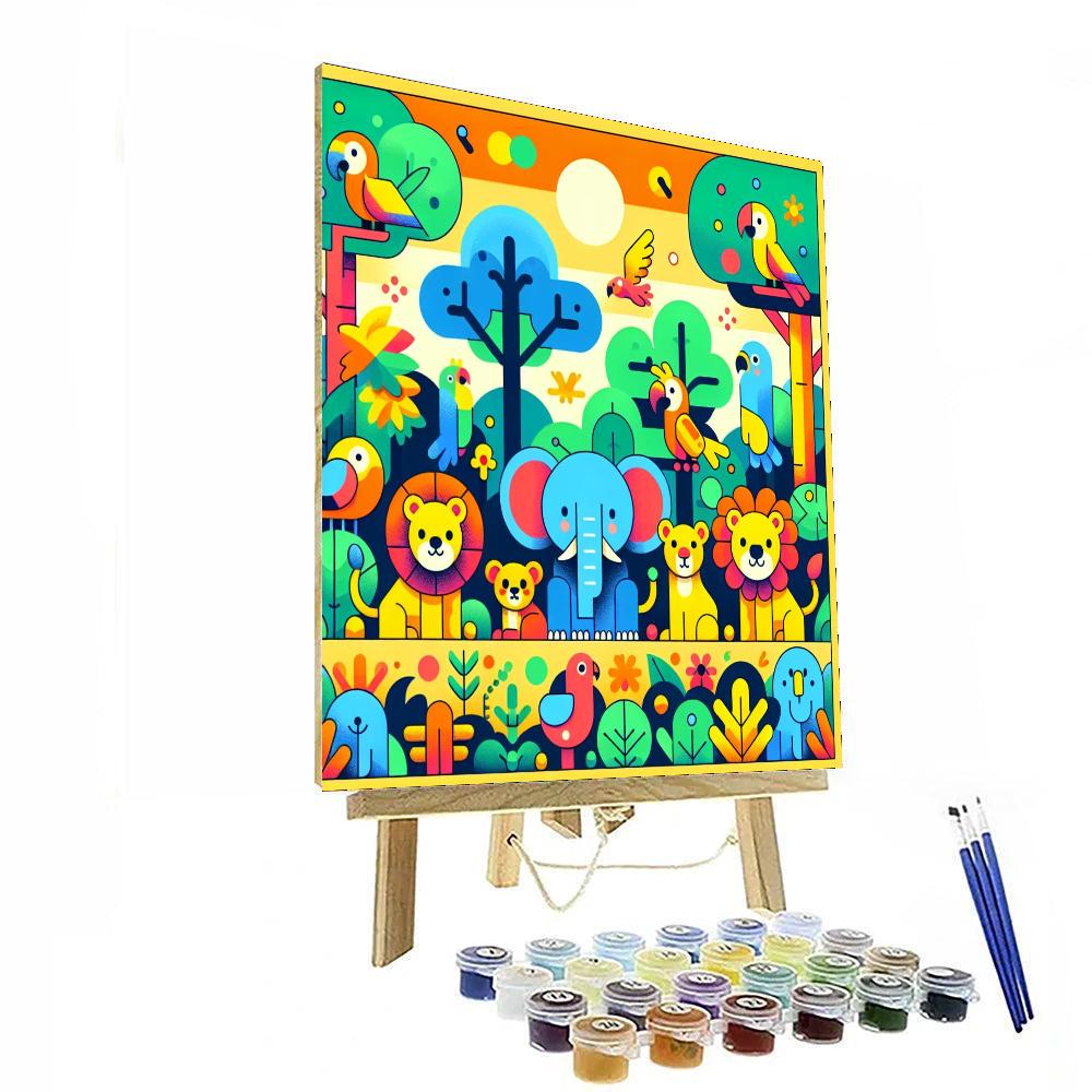 Fun Jungle Safari Painting Number Kit