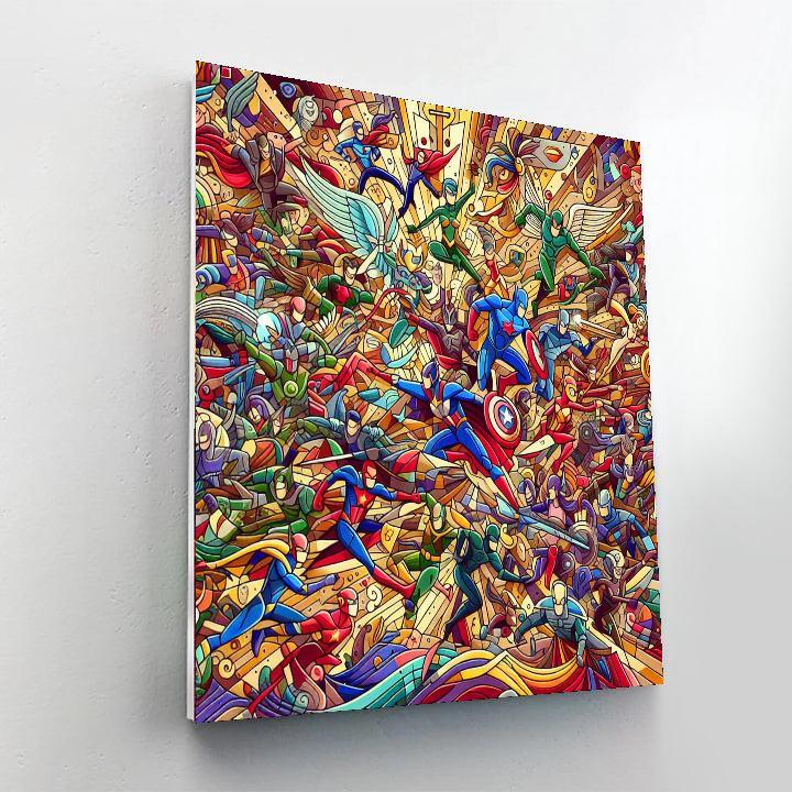 Dazzling Superhero Team Paint By Numbers Kits