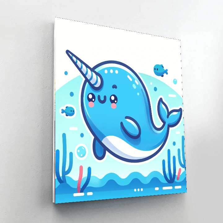 Curious Narwhal Number Painting