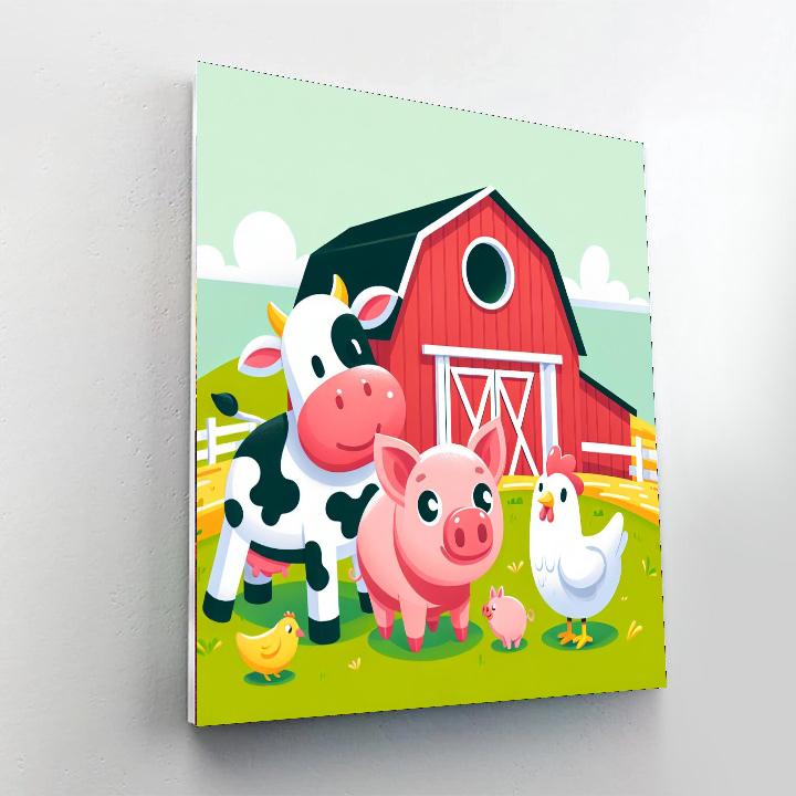Funky Farmyard Frolic DIY Paint By Numbers
