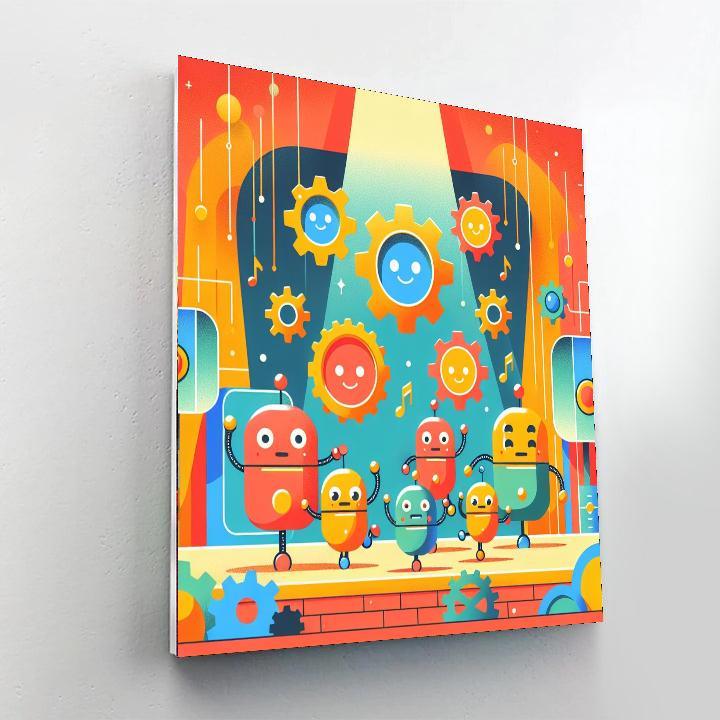 Cute Robots Paint By Numbers Kits