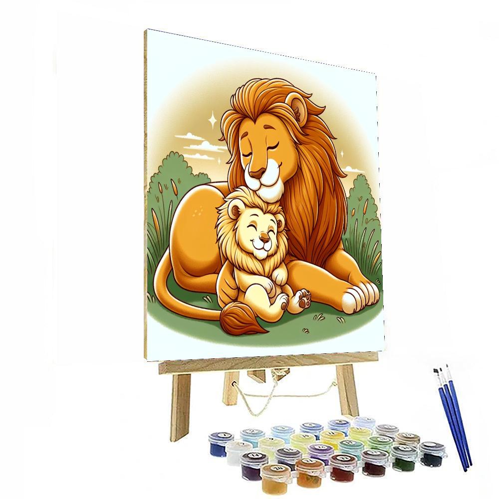 Loving Lion Cub Numbered Painting Kits