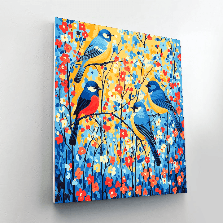Charley Harper Inspired Joyful Birdsong  Paint By Number