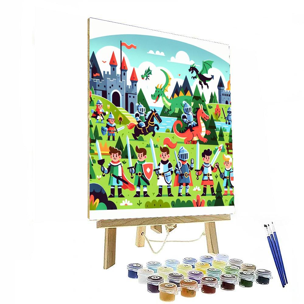 Brave Knights And Magical Quests Paint By Numbers Art