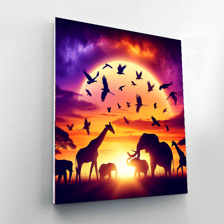 Colorful Wildlife Encounter Painting Number Kit