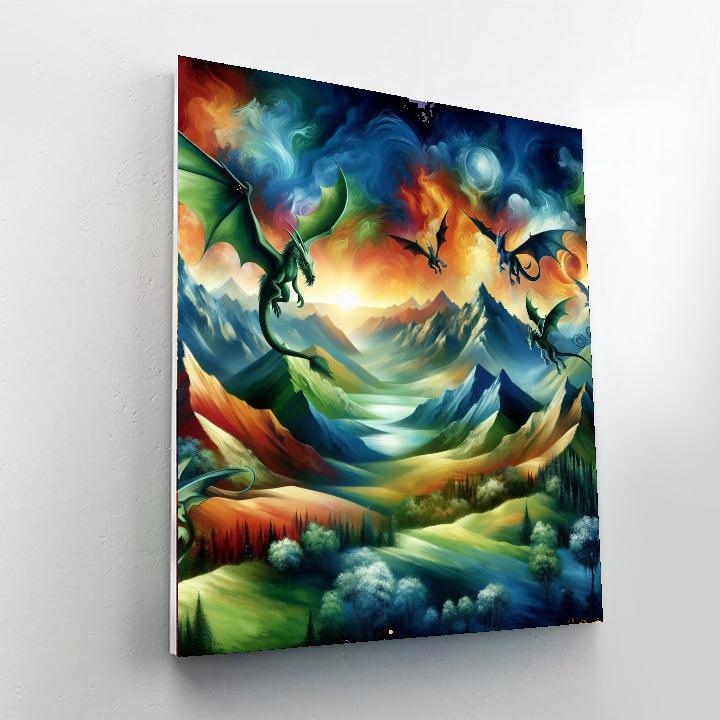 Mysterious Dragon Realm Numbered Painting Kits