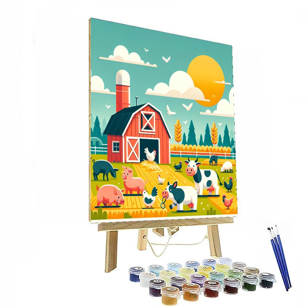 Adventurous Farmyard Friends Paint By Numbers Art
