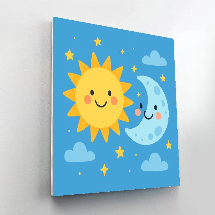 Charming Sun And Moon Numbered Painting Kits
