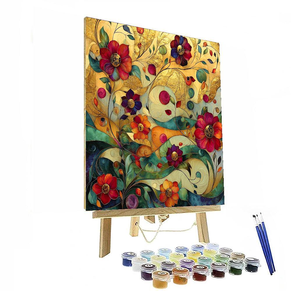 Gustav Klimt Inspired Enigmatic Flora Patterns  Painting Number Kit