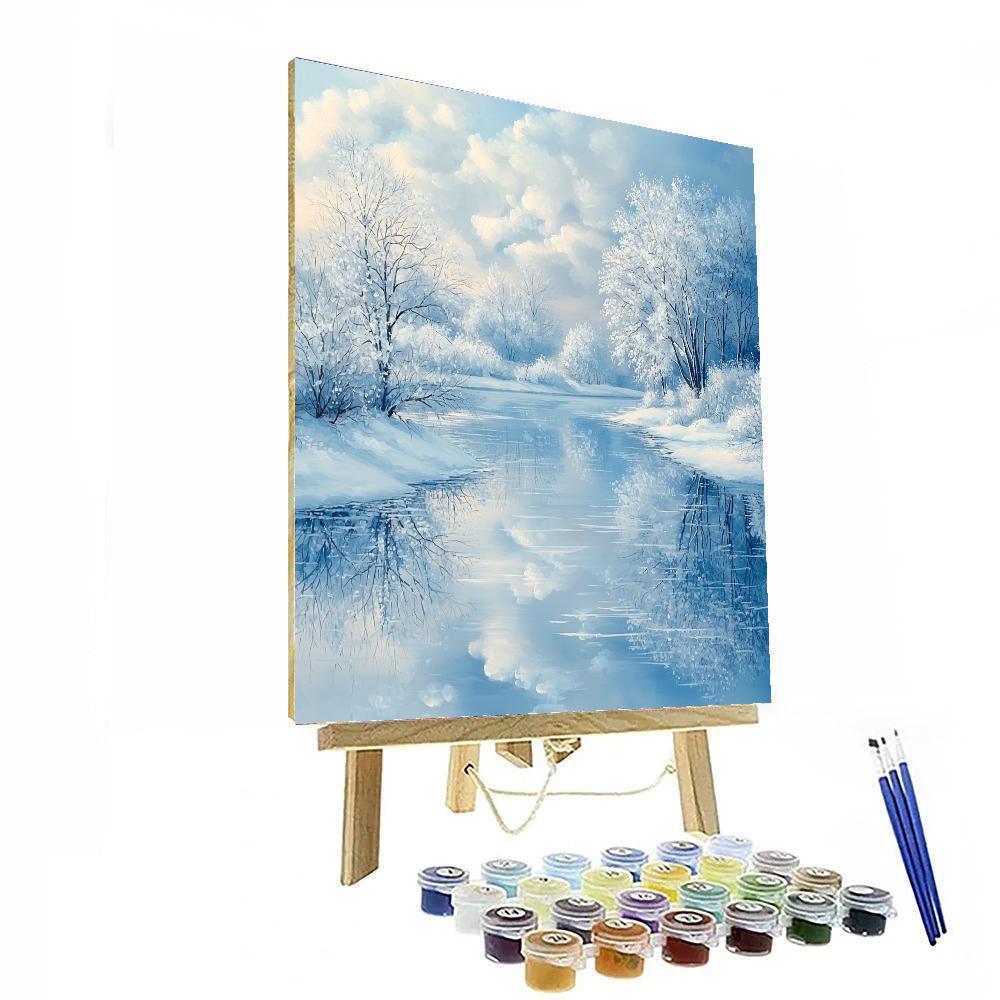 Isaac Levitan Inspired Frosted Reflections  Paint By Number