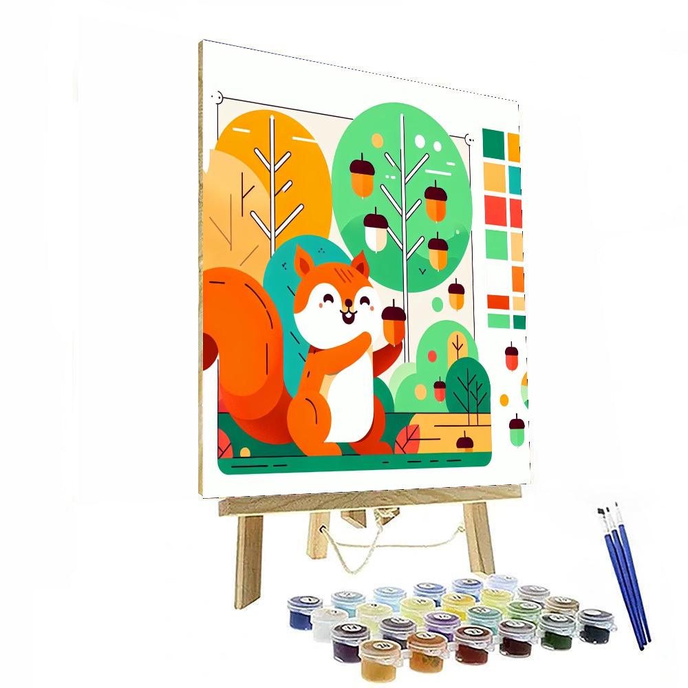 Squirrel's Nutty Adventure Paint By Numbers