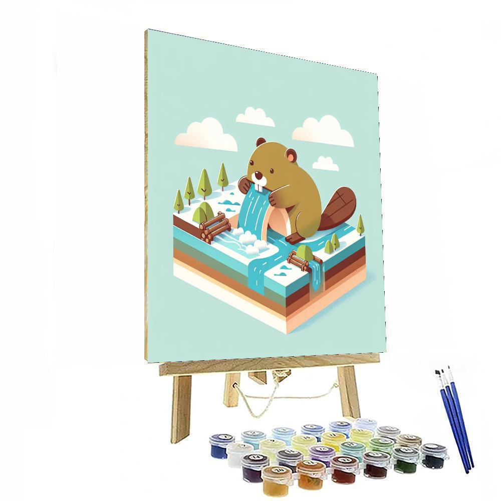 Busy Beaver's Dam Day Numbered Painting Kits