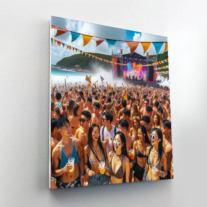 Barcelona Beach Festival Paint By Numbers Art