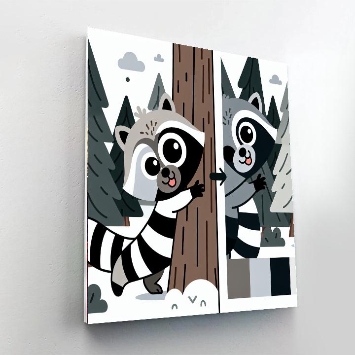 Exploring Raccoon Painting By Numbers Kit