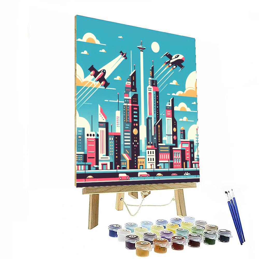Futuristic City Of Tomorrow Painting Number Kit