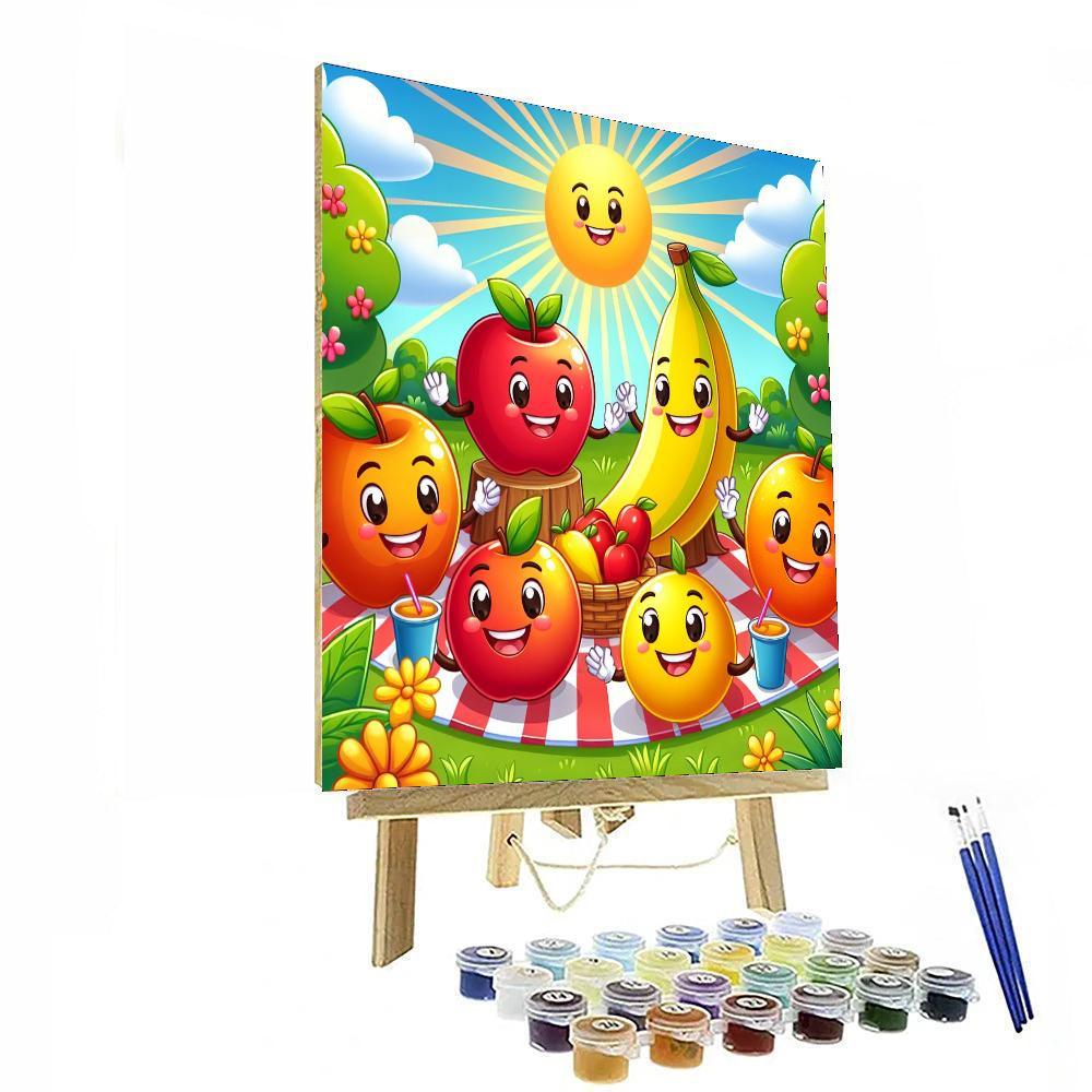 Bubbly Fruit Friends Paint By Numbers Art