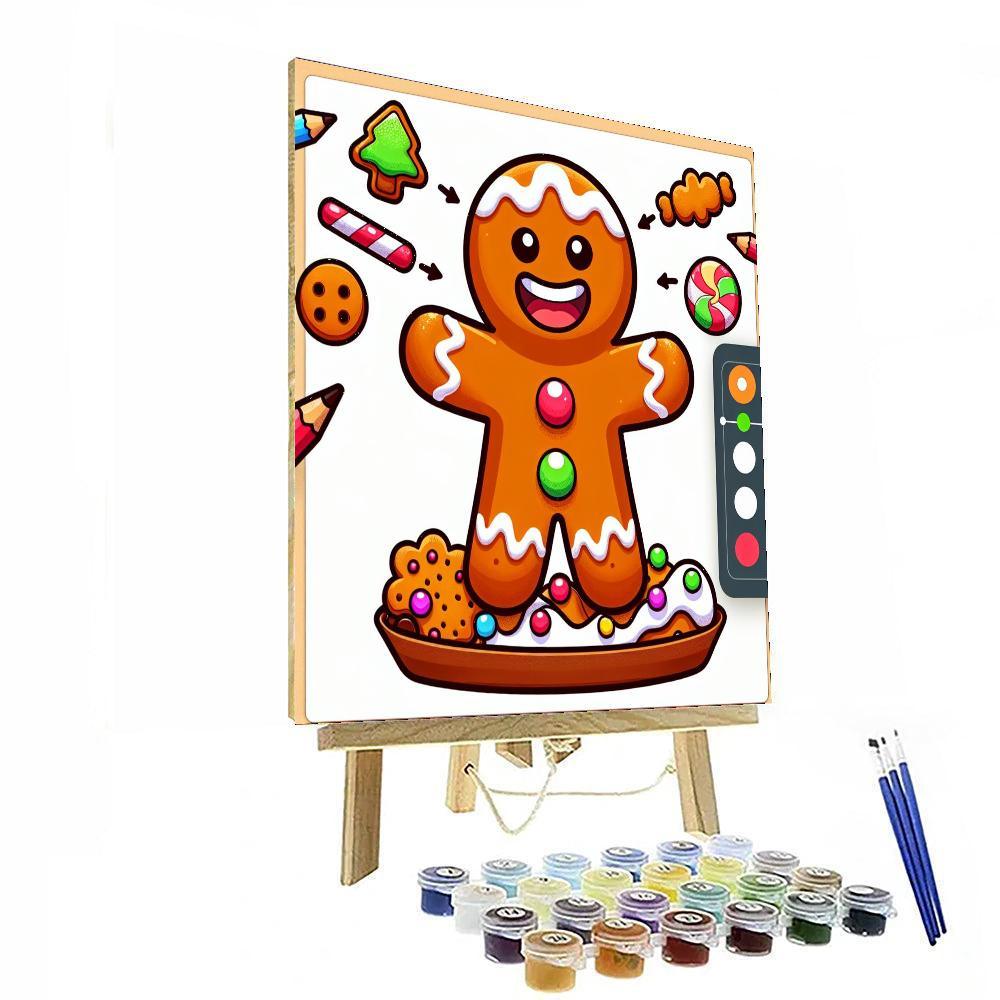 Charming Gingerbread Man Number Painting