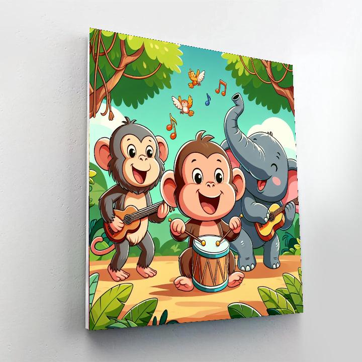 Jungle Animal Orchestra DIY Paint By Numbers
