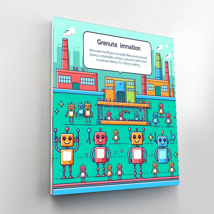 Funky Robot Assembly Line DIY Paint By Numbers