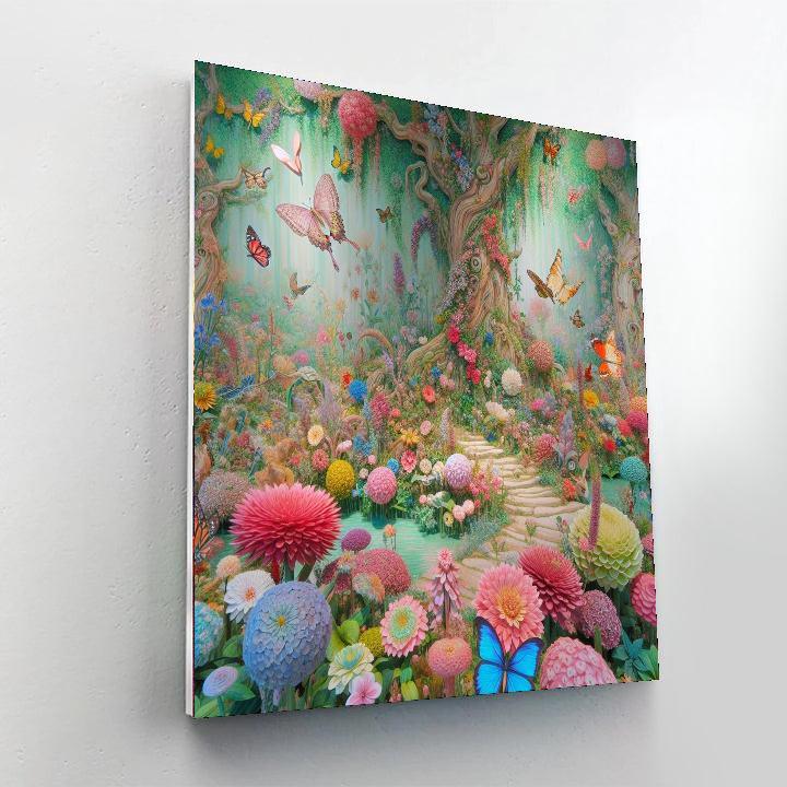 Blooming Butterfly Sanctuary Painting By Numbers Kit