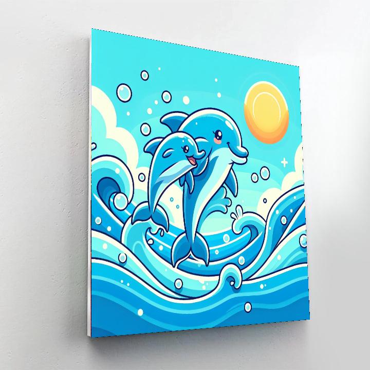 Bubbly Dolphins Paint By Numbers Kits