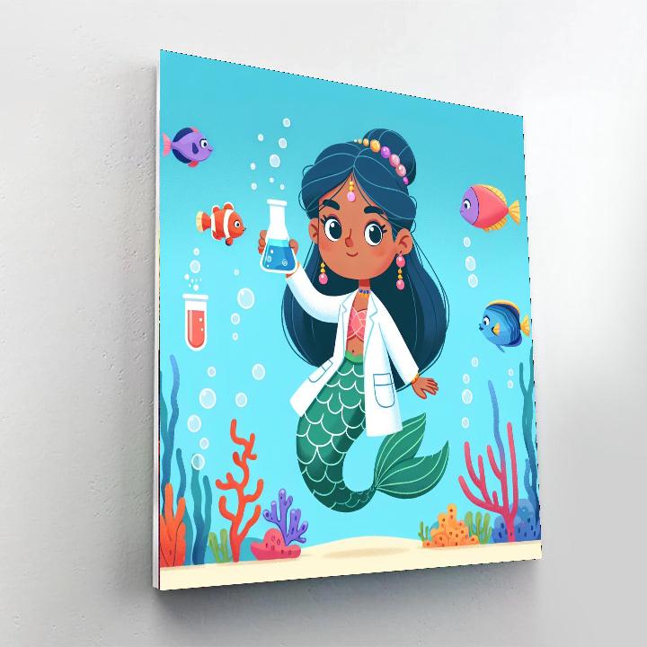 Mermaid Scientist Number Painting