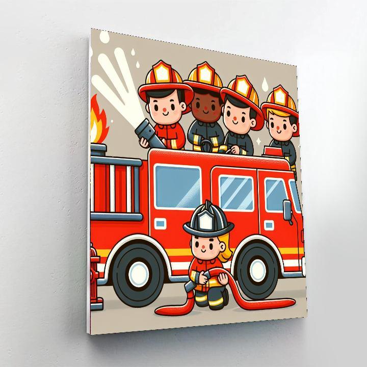Brave Firefighter Heroes Paint By Numbers Kits