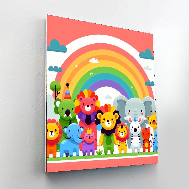 Rainbow Animal Kingdom DIY Paint By Numbers