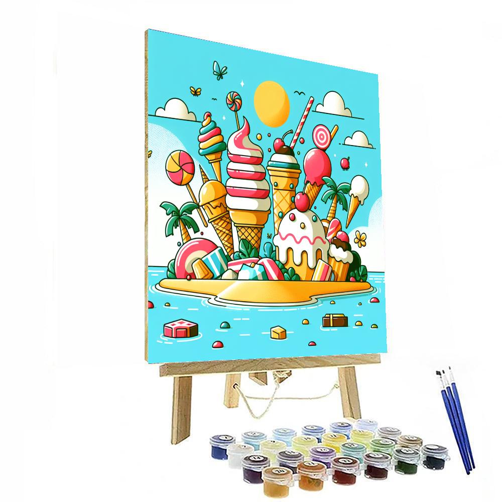 Ice Cream Island Paradise Paint By Numbers Art