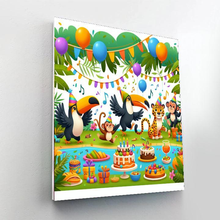 Jolly Jungle Fiesta Painting Number Kit
