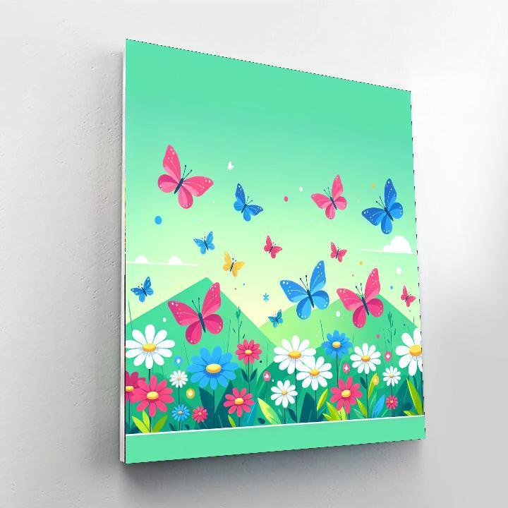 Bright Butterflies Paint By Numbers Art