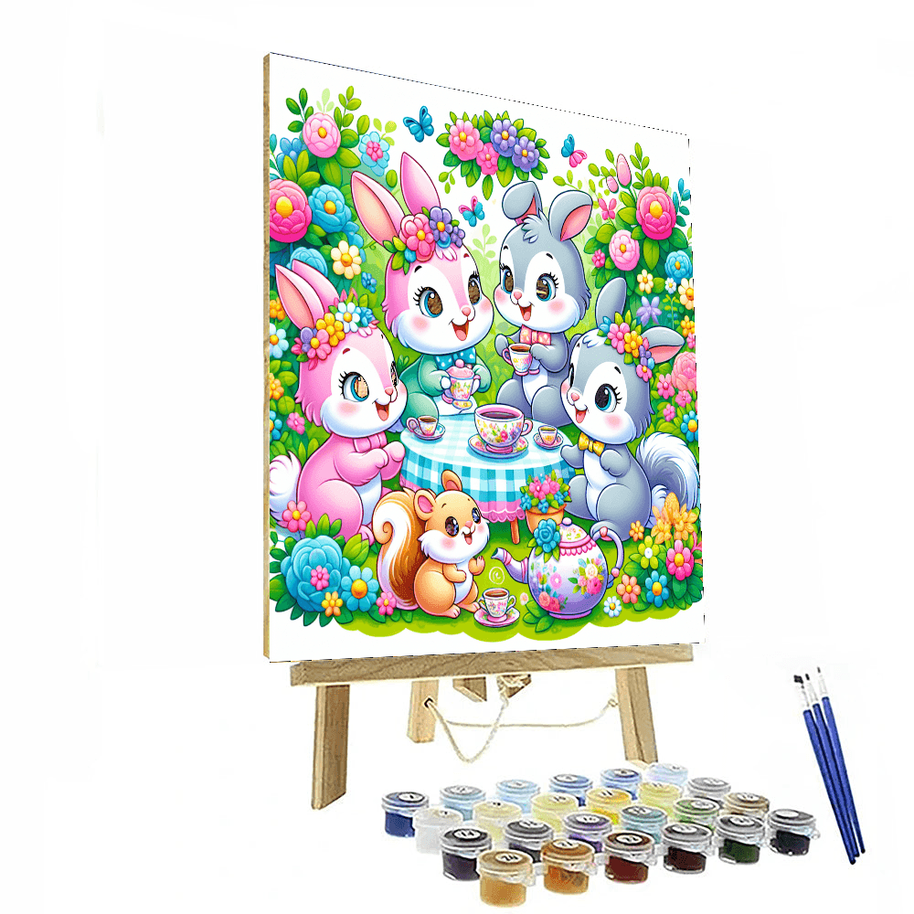 Charming Tea Party In The Garden Painting By Numbers Kit