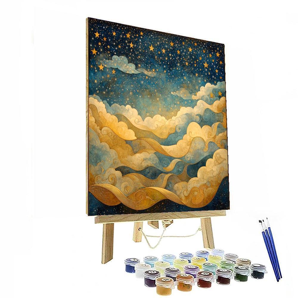 Alphonse Mucha Inspired Enchantment Of Celestial Dreams  DIY Paint By Numbers