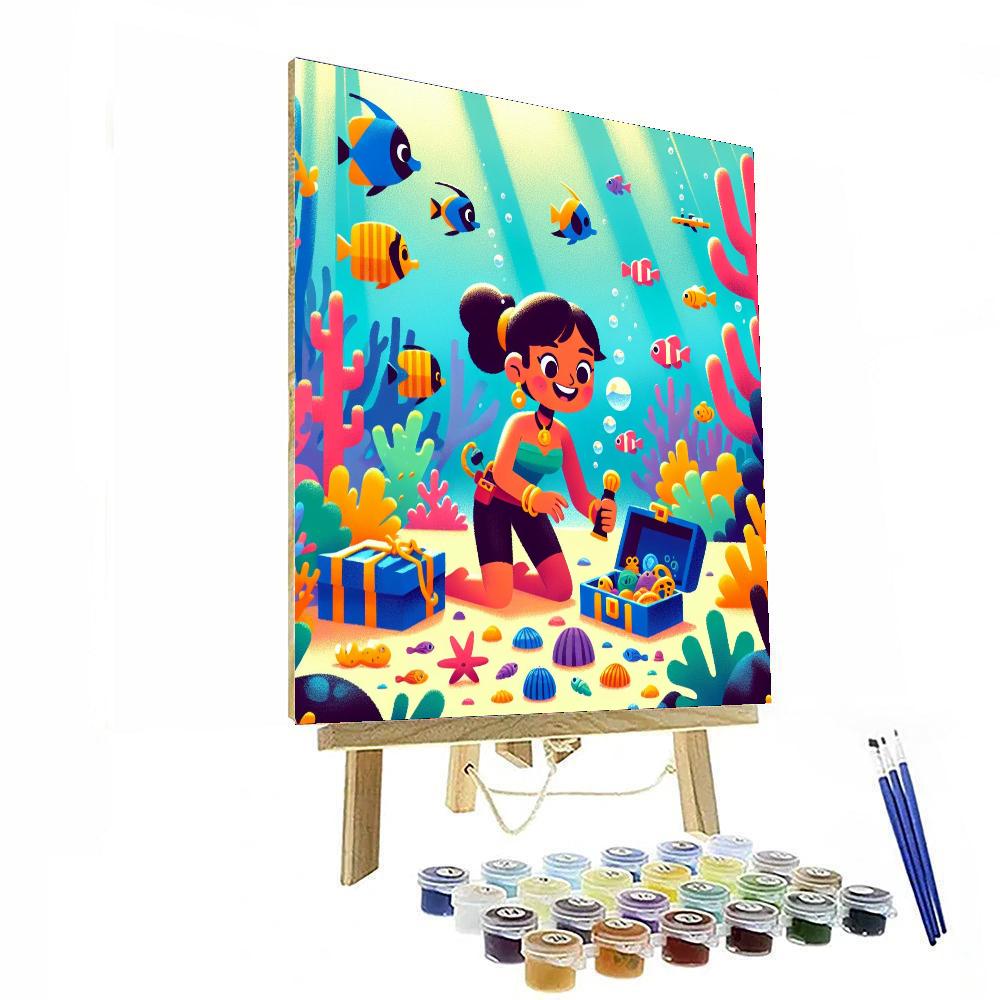 Caribbean Treasure Dive Number Painting