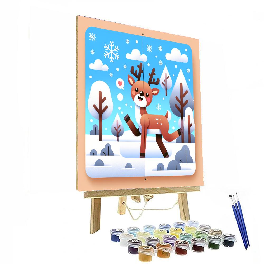 Festive Reindeer Celebration Paint By Numbers Art