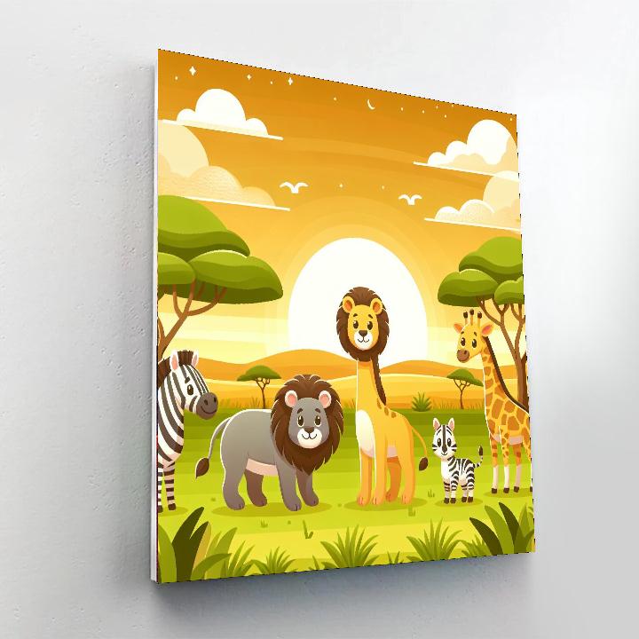 Funky Safari Day Numbered Painting Kits