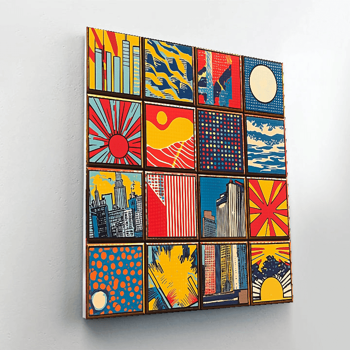 Lichtenstein Inspired Whimsical Patterns  Paint By Number