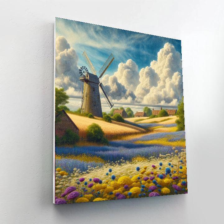 Whimsical Windmill Wonder Paint By Number