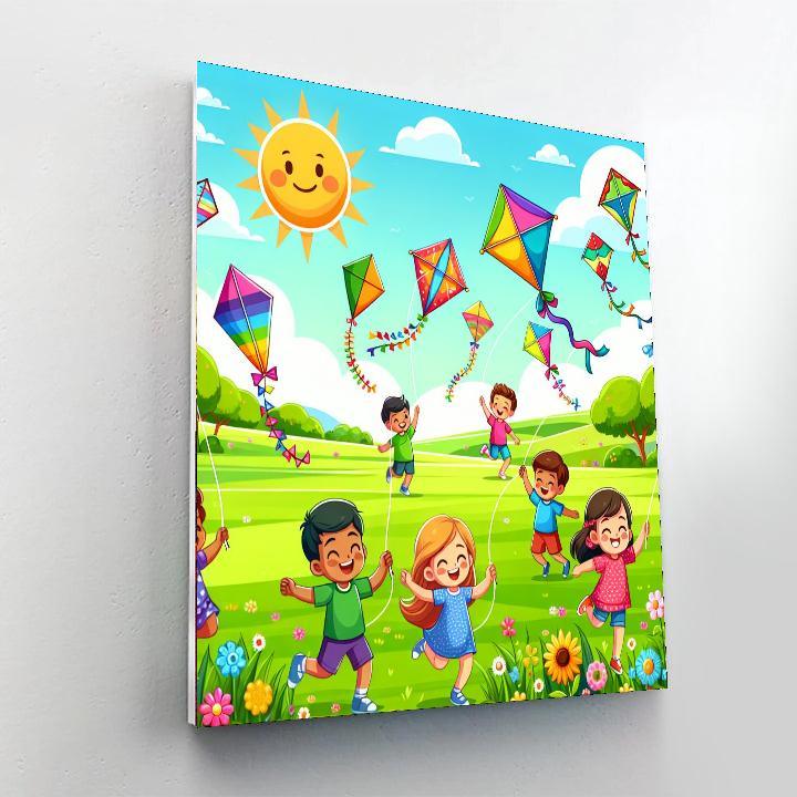 Sunny Day With Kites Numbered Painting Kits