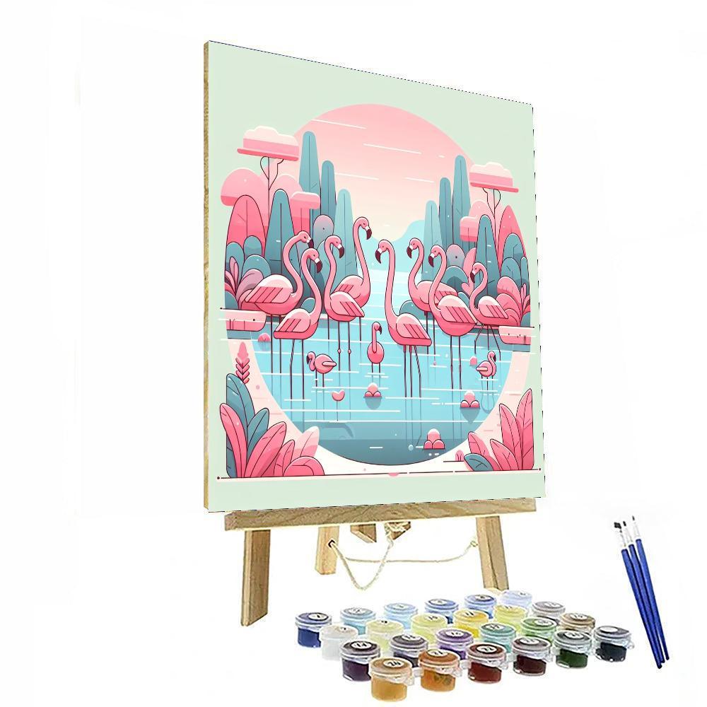 Friendly Flamingo Fiesta Paint By Color