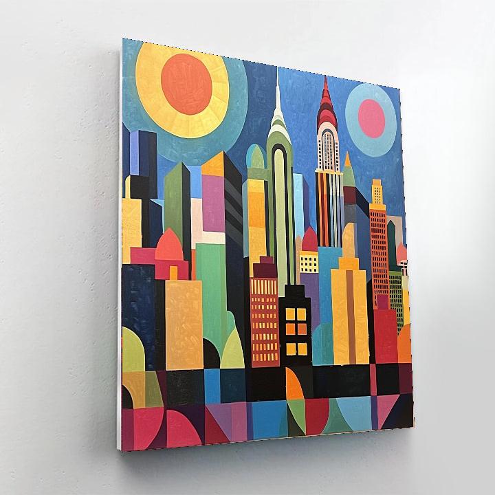 Fernand Léger Inspired Metropolis Rhythm  Number Painting