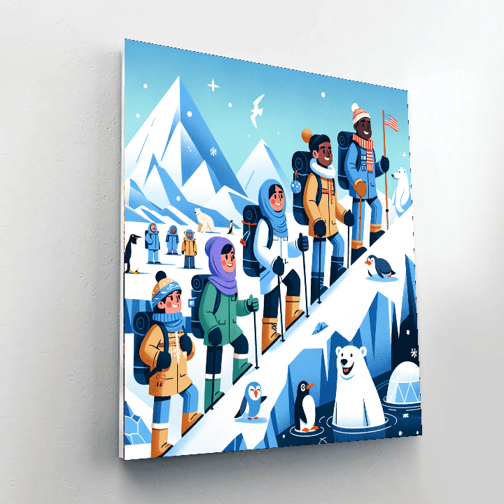 Snowy Mountain Adventure Painting By Numbers Kit