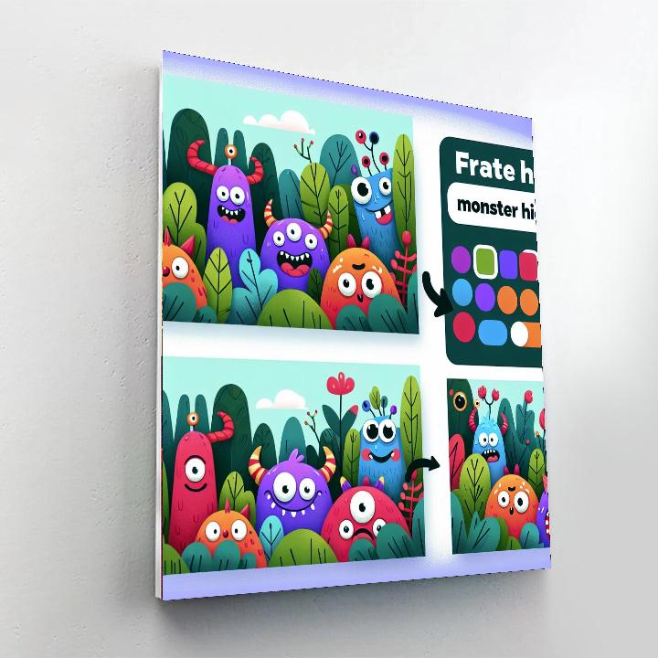 Giggly Monster Hideout Paint By Numbers Art