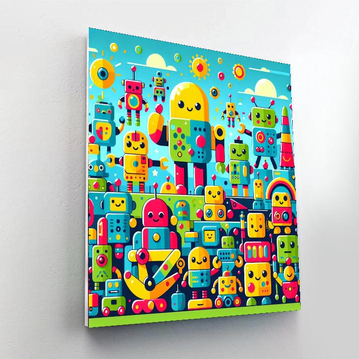 Robot Rendezvous Paint By Numbers Art