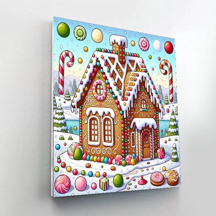 Cheery Gingerbread House Painting By Numbers Kit
