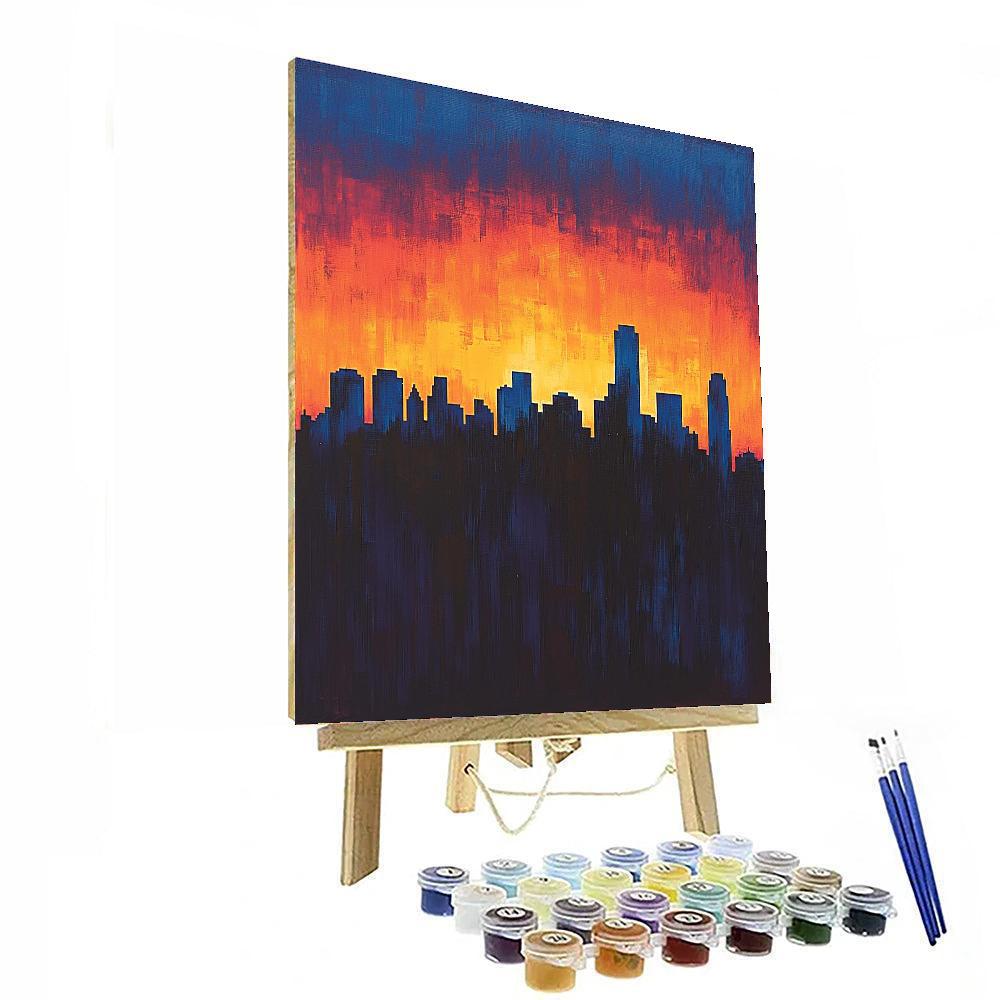 Edward Hopper Inspired City Skyline Silhouette  Numbered Painting Kits