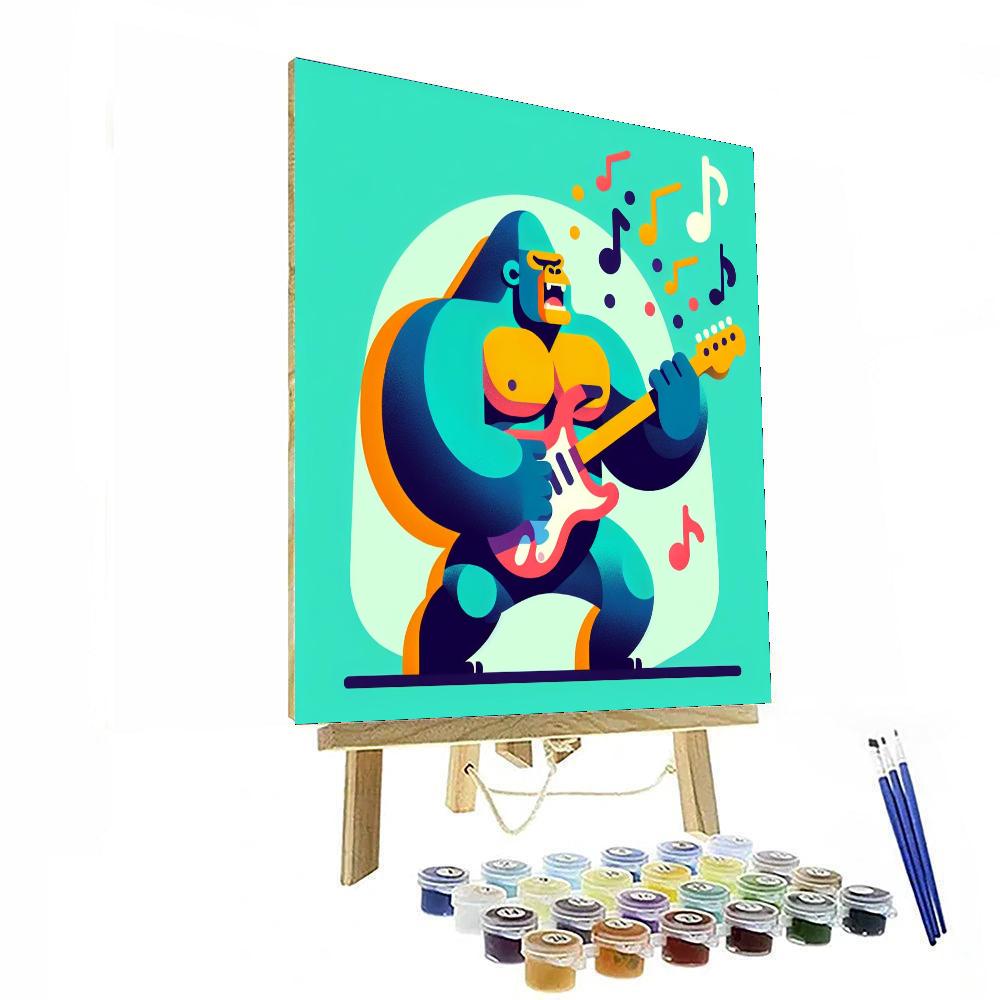 Guitarist Gorilla Number Painting
